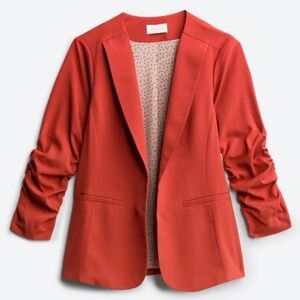 Skies are Blue Raja Collarless Blazer rust color size small